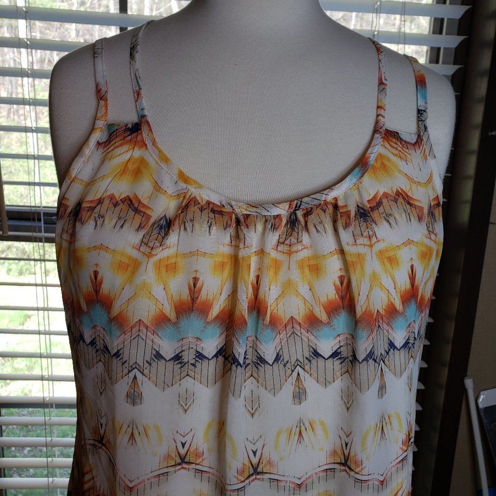 Festival-Ready FreeBird Boho Halter Top Cute Flowy Orange Scoop size S small